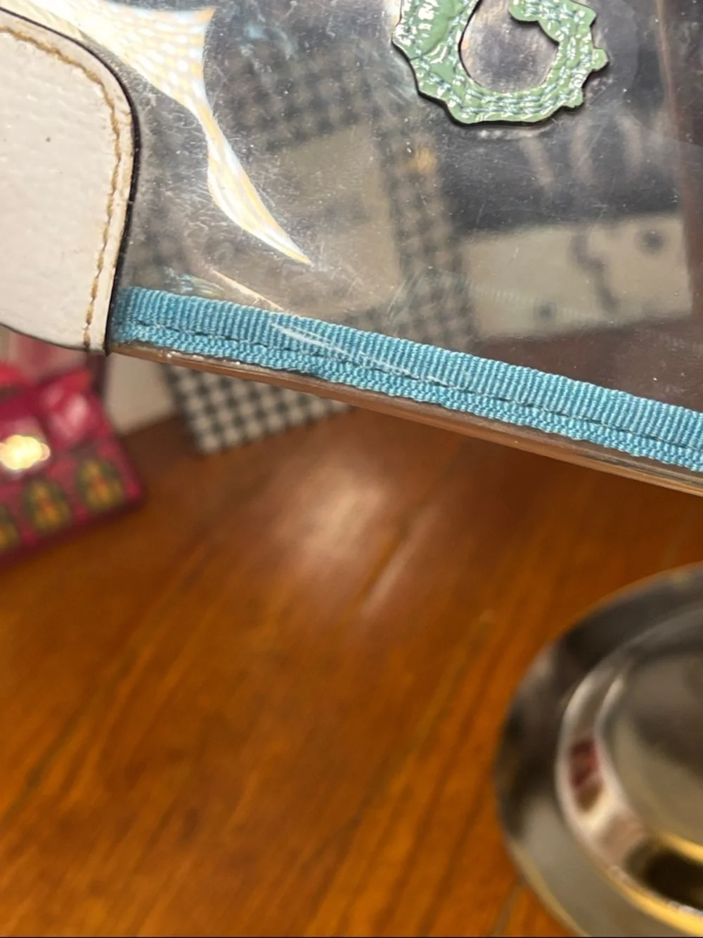 Vintage Rare Coach Clear Beach wristlet Cosmetic Pouch Seahorse Crab